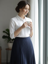 Women 3/4Th sleeve Spread Collar Shirts