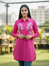 Women 3/4Th sleeve shirt collar Shirts