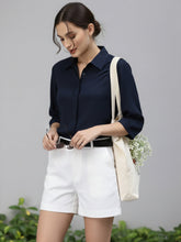 Women 3/4Th sleeve Spread Collar Shirts