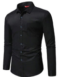 Yugnik Men's Slim Fit Black Color Cotton Blend Formal Shirt