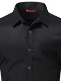 Yugnik Men's Slim Fit Black Color Cotton Blend Formal Shirt