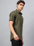 Yugnik Men's Slim Fit Half Sleeve Spread Collar Cotton Blend Black Color Casual Shirt for Men