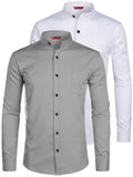 Yugnik Men's Slim Fit Beige with White Color Cotton Blend Casual Shirt Pack 2