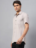 Yugnik Men's Slim Fit Half Sleeve Spread Collar Cotton Blend Black Color Casual Shirt for Men