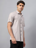 Yugnik Men's Slim Fit Half Sleeve Spread Collar Cotton Blend Black Color Casual Shirt for Men