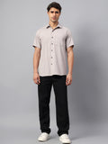Yugnik Men's Slim Fit Half Sleeve Spread Collar Cotton Blend Black Color Casual Shirt for Men
