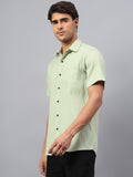 Yugnik Men's Slim Fit Half Sleeve Spread Collar Cotton Blend Black Color Casual Shirt for Men