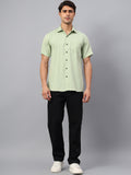 Yugnik Men's Slim Fit Half Sleeve Spread Collar Cotton Blend Black Color Casual Shirt for Men