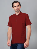 Yugnik Men's Slim Fit Half Sleeve Daily Wear Cotton Short Kurta