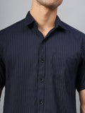 Yugnik Men's Slim Fit Half Sleeve Spread Collar Cotton Blend Black Color Casual Shirt for Men