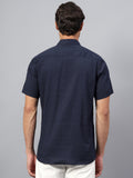 Yugnik Men's Slim Fit Half Sleeve Spread Collar Cotton Blend Black Color Casual Shirt for Men