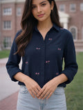 Women Full sleeve shirt collar Regular Fit Shirts
