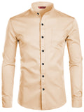 Yugnik Men's Slim Fit Beige Color Cotton Blend Casual Shirt