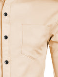 Yugnik Men's Slim Fit Beige Color Cotton Blend Casual Shirt