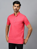 Yugnik Men's Slim Fit Half Sleeve Daily Wear Cotton Short Kurta