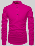 Yugnik Men's Slim Fit Full Sleeve Pink Color Cotton Short Kurta