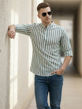 100% Cotton Mens Strip Full Sleeve Kurta