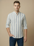 100% Cotton Mens Strip Full Sleeve Kurta
