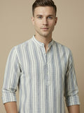 100% Cotton Mens Strip Full Sleeve Kurta