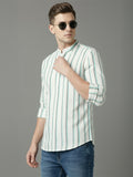 100% Cotton Mens Strip Full Sleeve Kurta