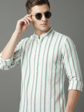 100% Cotton Mens Strip Full Sleeve Kurta