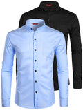 Yugnik Men's Slim Fit Beige with Black Color Cotton Blend Casual Shirt Pack 2