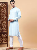 Yugnik Men's Beige Solid Pure Cotton Spread Collar Long Kurta Pajama Set