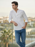 100% Cotton Mens Strip Full Sleeve Kurta