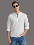 100% Cotton Mens Strip Full Sleeve Kurta