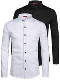 Yugnik Men's Slim Fit Beige with Black Color Cotton Blend Casual Shirt Pack 2