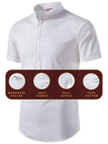 Yugnik Men's Slim Fit Half Sleeve Beige Color Pure Cotton Short Kurta