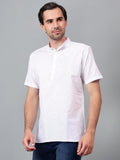 Yugnik Men's Slim Fit Half Sleeve Daily Wear Cotton Short Kurta