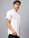 Yugnik Men's Slim Fit Half Sleeve Spread Collar Cotton Blend Black Color Casual Shirt for Men