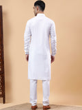 Yugnik Men's Beige Solid Pure Cotton Spread Collar Long Kurta Pajama Set