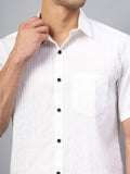 Yugnik Men's Slim Fit Half Sleeve Spread Collar Cotton Blend Black Color Casual Shirt for Men