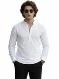 100% Cotton Mens Strip Full Sleeve Kurta