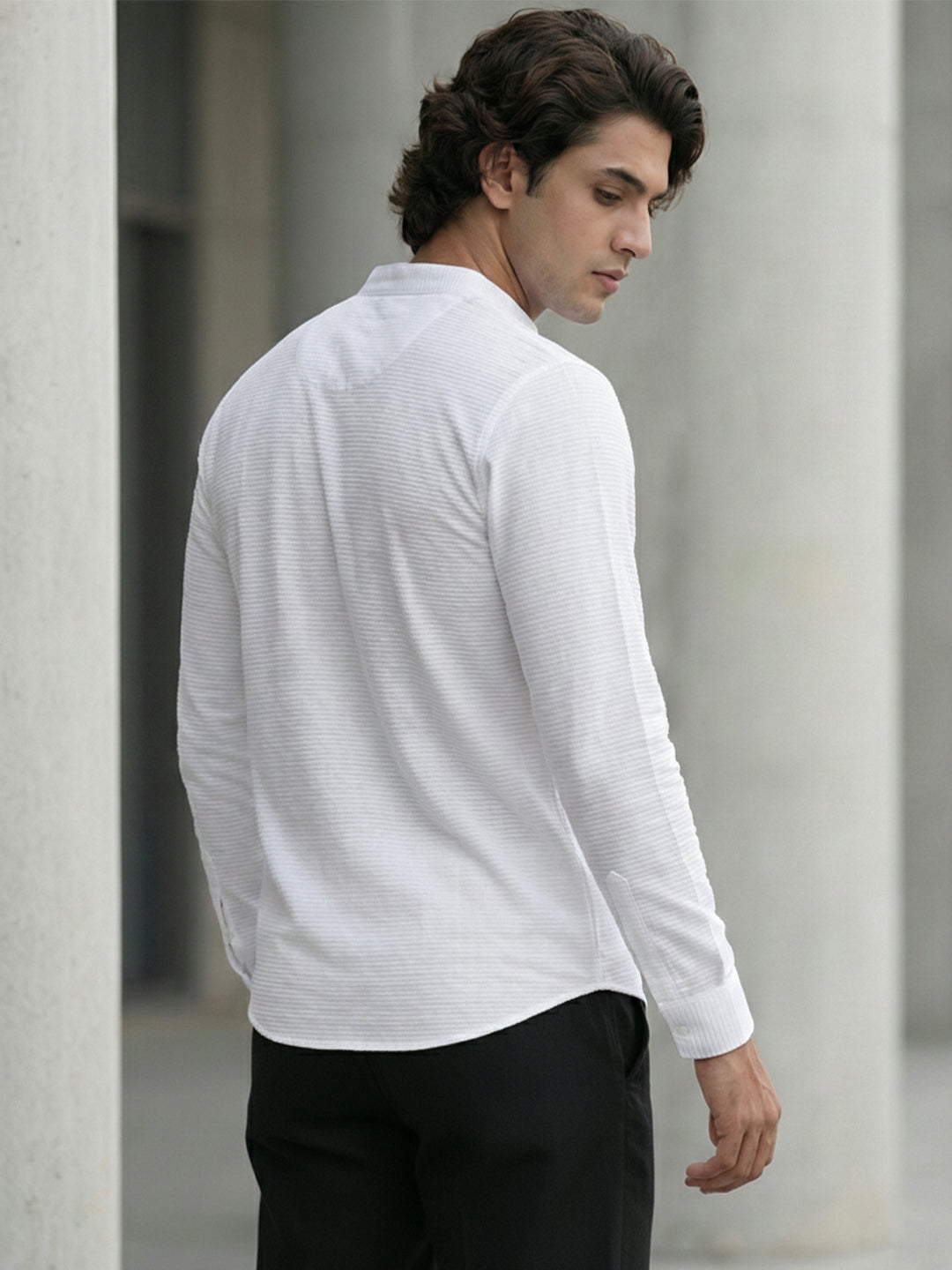 100% Cotton Mens Strip Full Sleeve Kurta