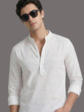 100% Cotton Mens Strip Full Sleeve Kurta