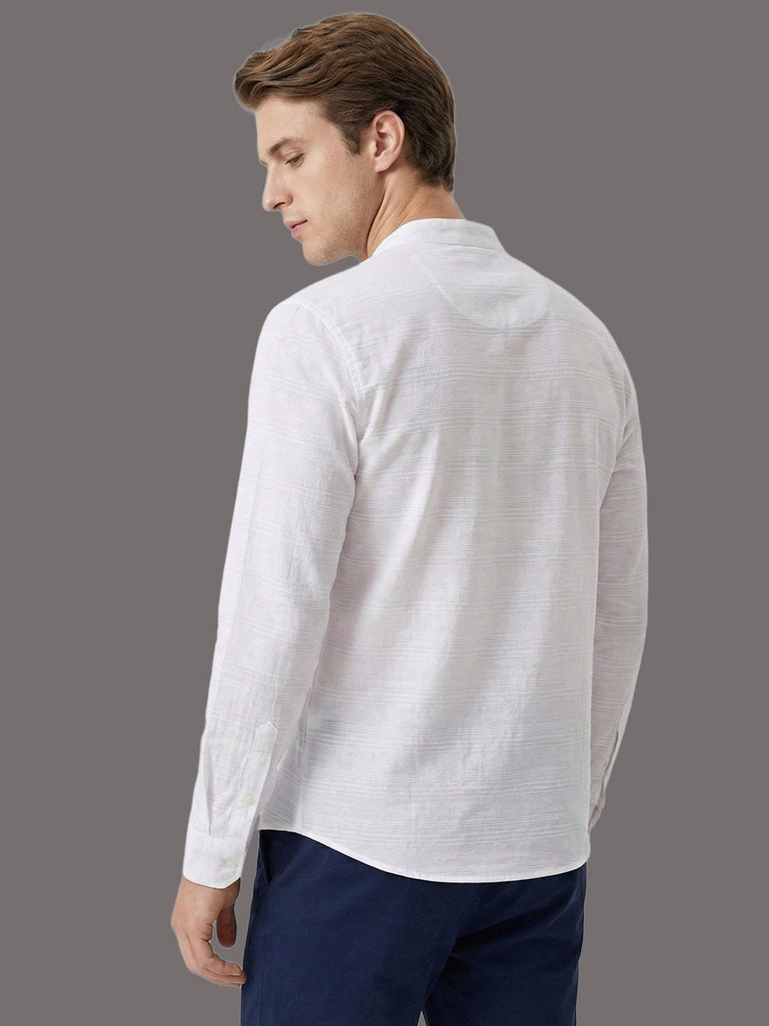 100% Cotton Mens Strip Full Sleeve Kurta