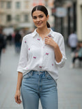 Women Full sleeve shirt collar Regular Fit Shirts