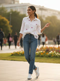 Women Full sleeve shirt collar Regular Fit Shirts