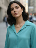 Women 3/4Th sleeve Spread Collar Shirts