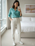 Women 3/4Th sleeve Spread Collar Shirts