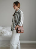 Women 3/4Th sleeve Spread Collar Strip Shirts