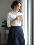 Women 3/4Th sleeve Spread Collar Shirts