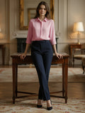Women 3/4Th sleeve Spread Collar Shirts