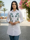 Women 3/4Th sleeve shirt collar Shirts
