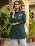 Women 3/4Th sleeve shirt collar Shirts