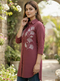 Women 3/4Th sleeve shirt collar Shirts