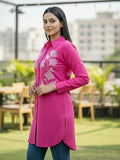 Women 3/4Th sleeve shirt collar Shirts